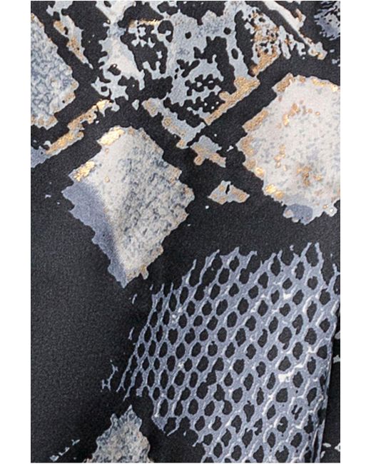 Goddiva Black Foil Print Kimono With Tassels