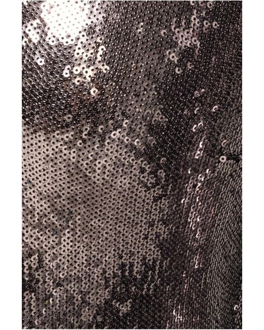 Goddiva Metallic Liquid Sequin Corsage Maxi