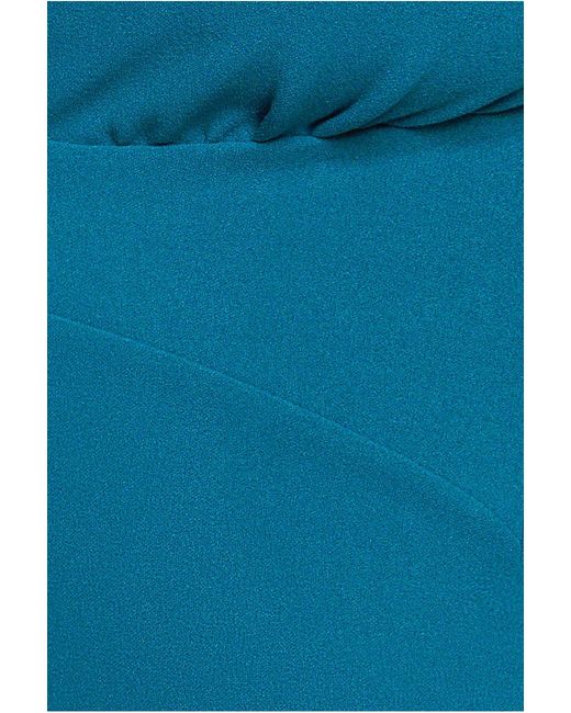 Goddiva Blue Scuba Crepe Twist Cutout Maxi Dress