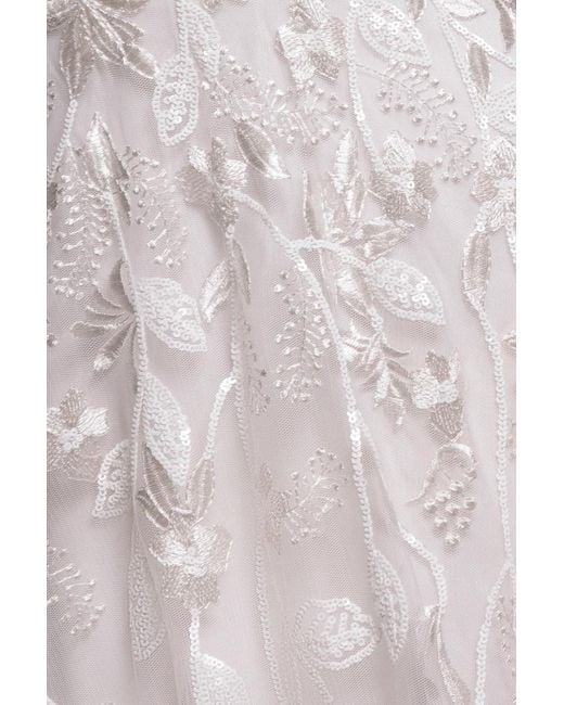 Goddiva White Flared Sleeve Embroidered Maxi Dress