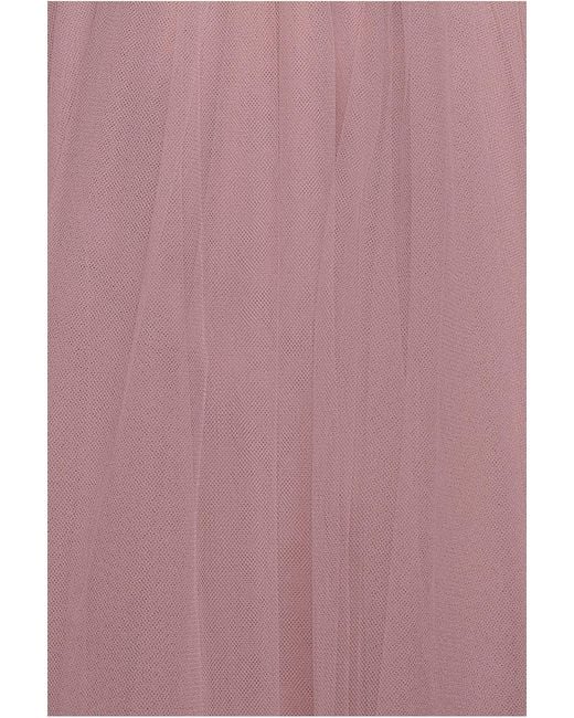 Goddiva Pink Embroidered Mesh Maxi Dress