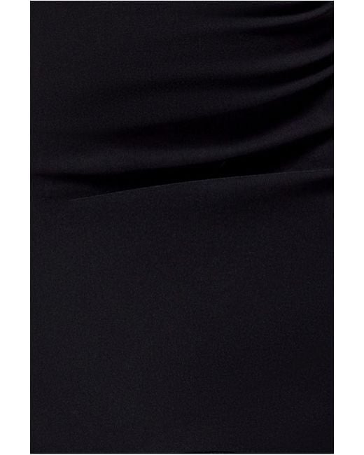 Goddiva Black Halter Neck Puff Hem Mermaid Midaxi Dress