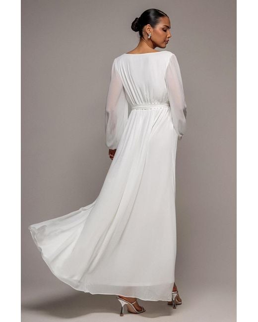 Goddiva Gray Wrap Back Maxi With Front Slit Chi On Maxi
