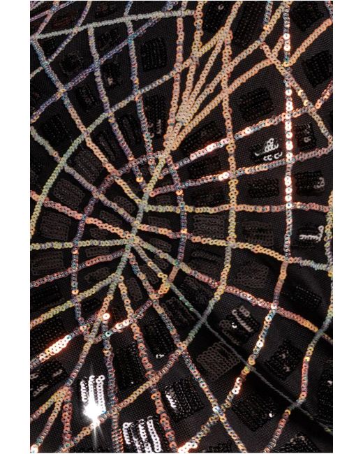 Goddiva Black Geo Sequin Long Sleeve Maxi Dress