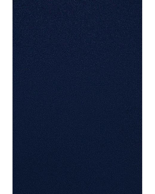 Goddiva Blue One Shoulder Satin Bow Scuba Crepe Maxi Dress