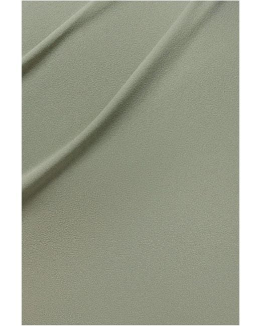 Goddiva Gray Petite Bardot Scuba & Chiffon Cowl Maxi Dress