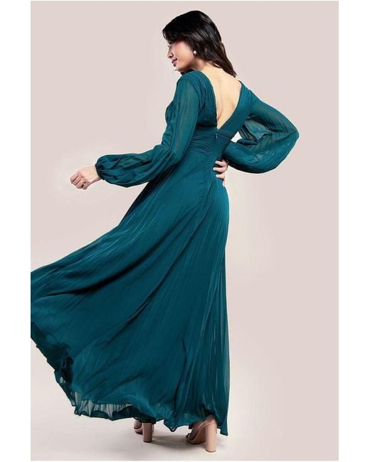 dress chocolate brown MORANA fitted bodice and draped Color:Brown floral cf-size-2x Tailored Contrast Chiffon Midi