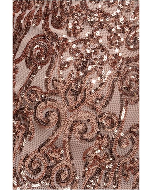 Goddiva Multicolor Embellished Sequin Bishop Sleeve Maxi Dress