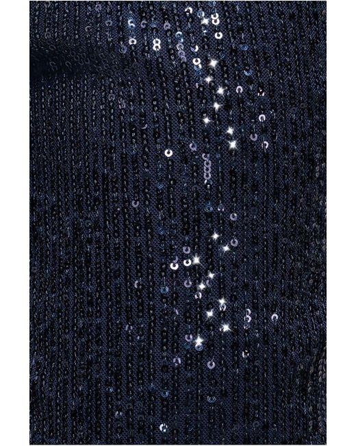 Goddiva Blue Sequin Cuffed Ankle Trouser