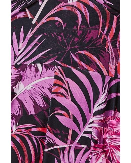 Goddiva Pink Tropical Print Jumpsuit