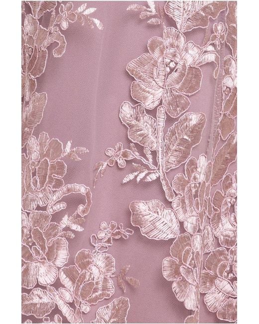 Goddiva Purple Halter Neck Lace High And Low Dress