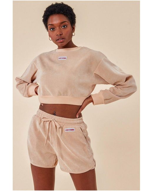 Cosmochic Natural Oversized Cropped Jumper & Short Set