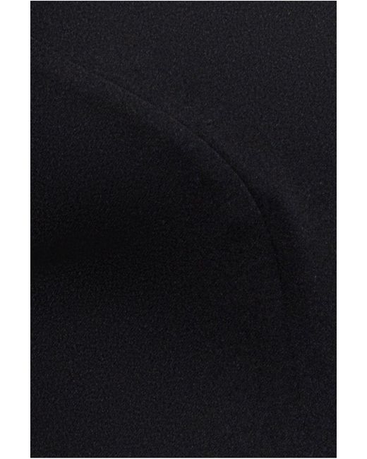 Goddiva Black Plunging Neck Pleated Sleeve Scuba Mini Dress