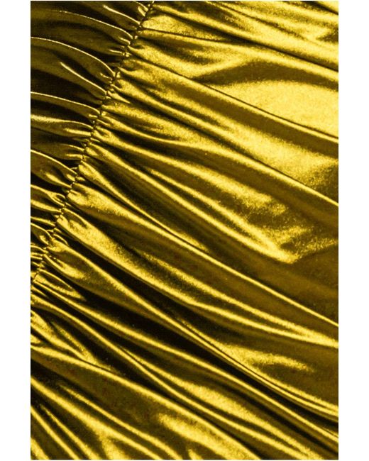 Goddiva Yellow Multi-Tied Satin Gathered Ring Maxi Dress
