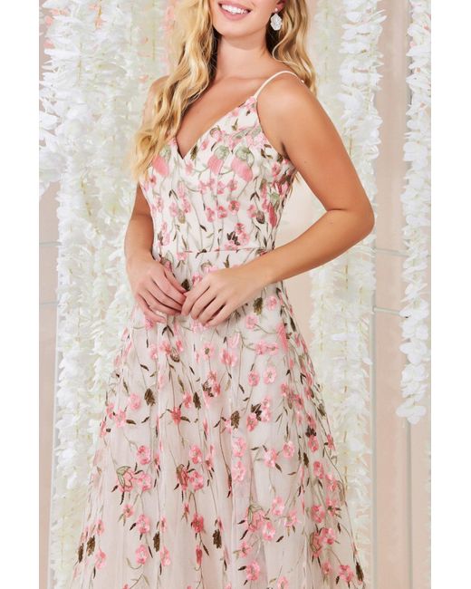 Goddiva Sleeveless Ombre Pleated A-Line Maxi Dress - Lilac Ombre