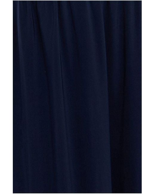 Goddiva Blue Compact Crepe Lace Up Corset With Side Split Jersey Maxi Skirt & Scarf