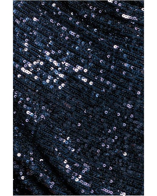 Goddiva Blue Sequin Cowl Neck Midi Dress