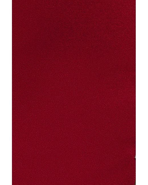 Goddiva Red Diamante Brooch Thigh Split Mermaid Maxi Dress