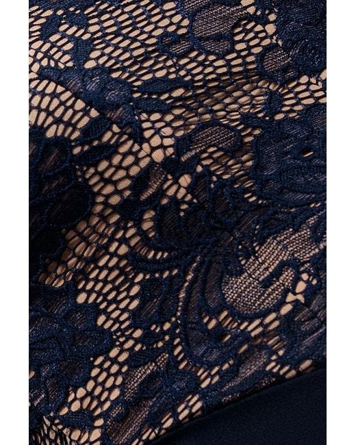 Goddiva Blue One Shoulder Organza Fan Detail Lace Bodice Maxi Dress