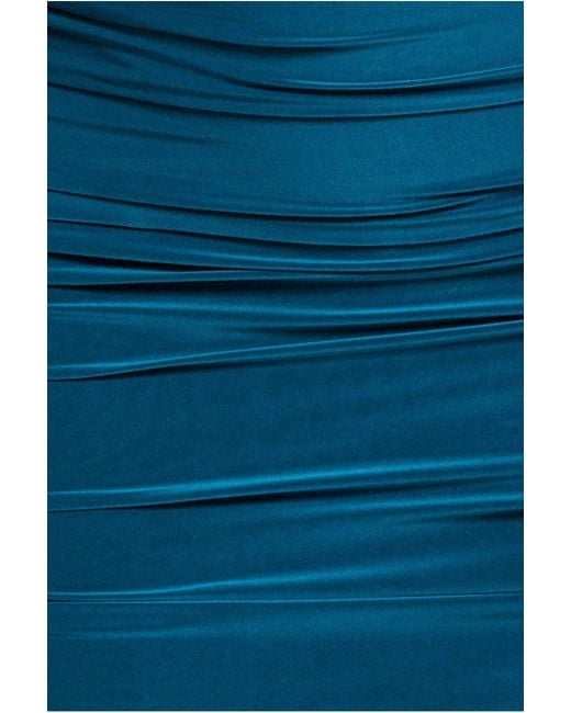 Goddiva Blue Cut Out Ruched Midi With Drawstring