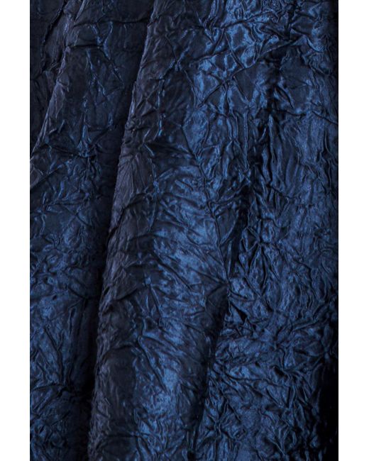 Goddiva Blue Crushed Satin Sleeveless A Line Midi Dress