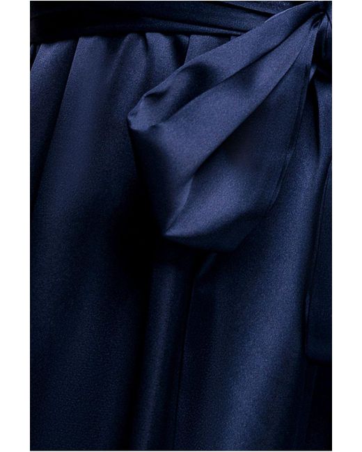 Goddiva Blue Satin Flutter Sleeve Wrap Midi Dress