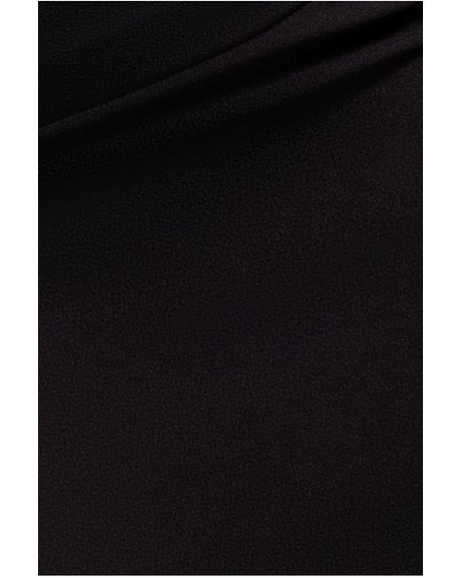 Goddiva Black Scalloped Lace Bodice Long Sleeve Bardot Maxi Dress