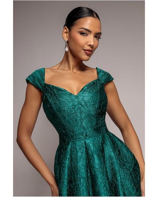 Goddiva Blue Crushed Satin Sleeveless A Line Midi Dress