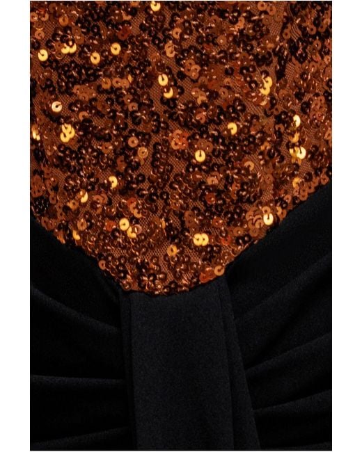Goddiva Multicolor Corset Sequin Wing Bodice Scuba Skirt Maxi Dress