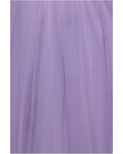 Goddiva Purple Embroidered Mesh Maxi Dress