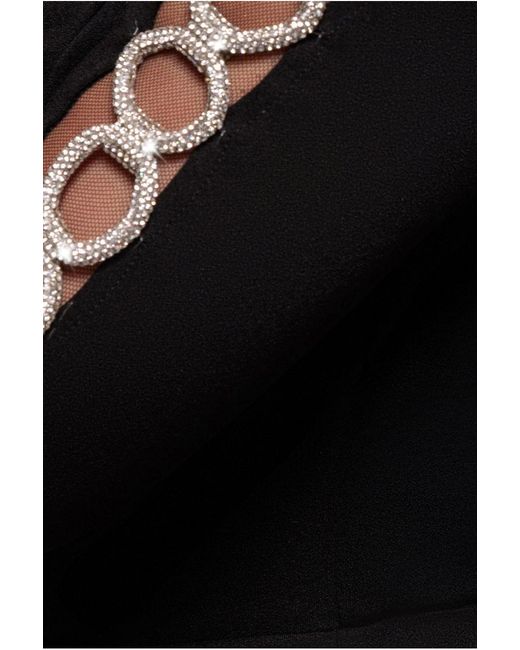 Goddiva Blue Embellished Diamante Sleeve Bardot Maxi Dress