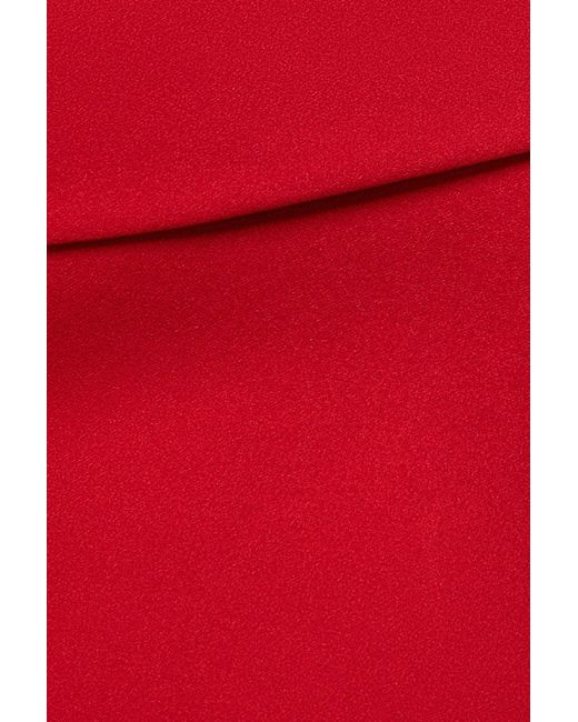 Goddiva Red Off The Shoulder Pleated Waist Maxi Dress