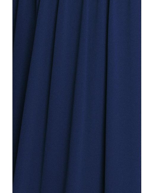Goddiva Blue Chiffon Off The Shoulder Maxi With Cape Sleeves