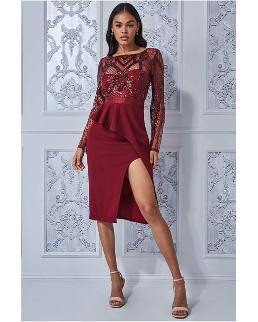 goddiva embroidered midi dress
