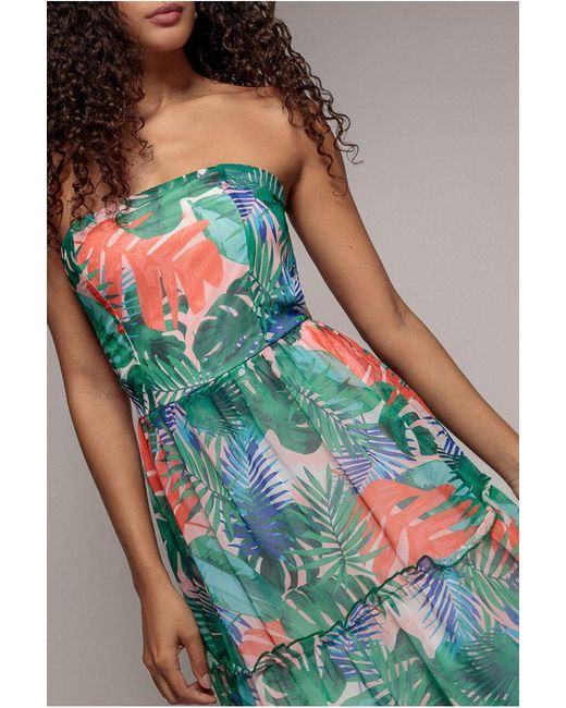 City Goddess Blue Boobtube Printed Maxi
