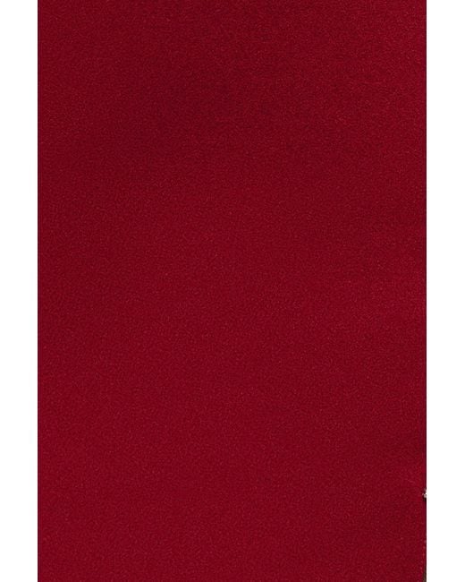 Goddiva Red Diamante Brooch Thigh Split Mermaid Maxi Dress