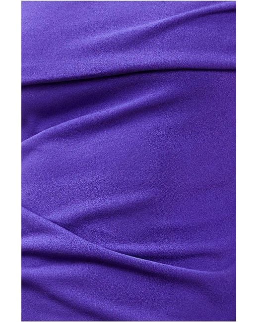 Goddiva Purple One Shoulder Scuba Midi Dress