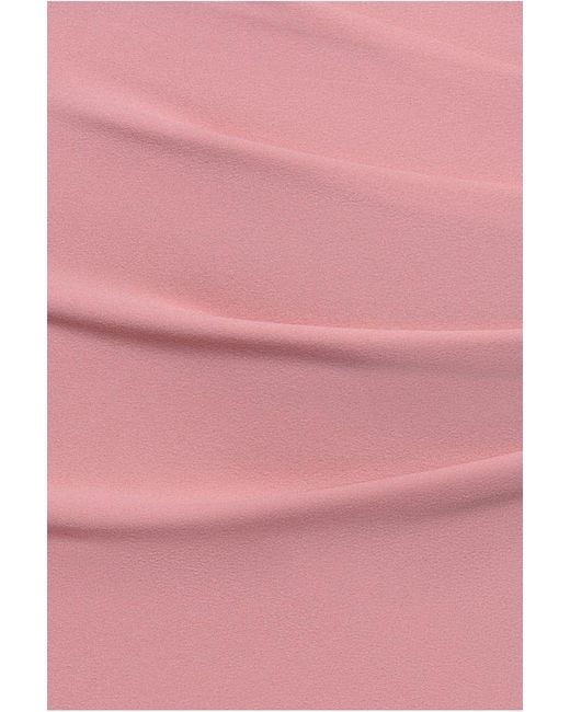 Goddiva Pink Scuba & Chiffon Balloon Sleeve Wrap Midi Dress