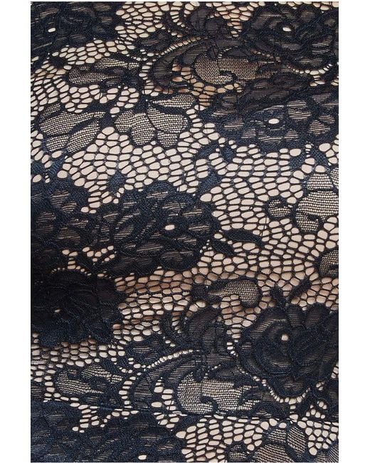 Goddiva Black Scalloped Lace A-Line Maxi Dress