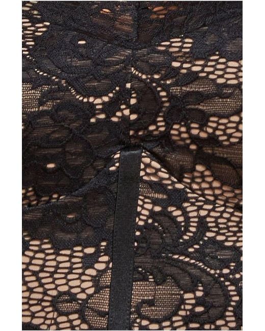 Goddiva Black Scalloped Lace Corset Bodice Maxi Dress