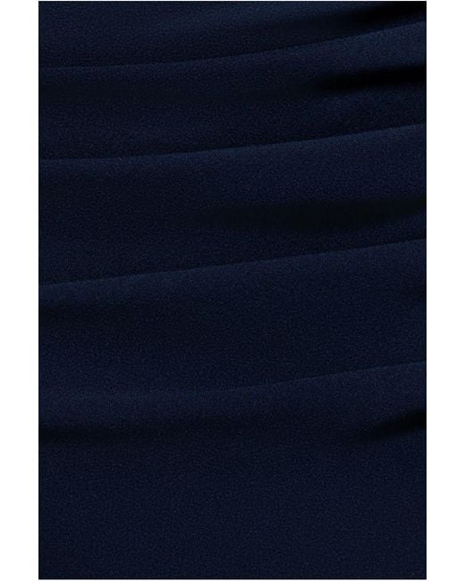 Goddiva Blue Pleated One Shoulder Bardot Fit And Flare Maxi Dress