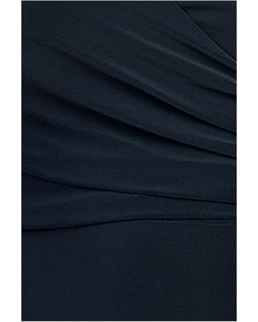 City Goddess Blue High Neck Drawstring Mini Dress