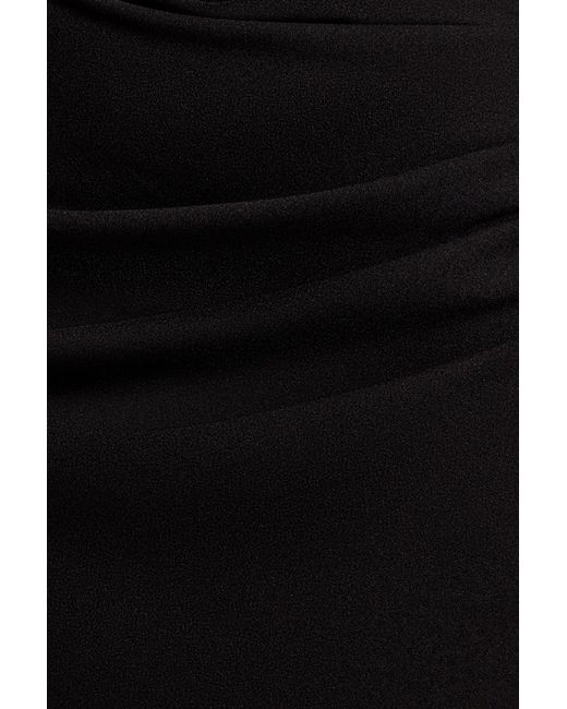 Goddiva Black Diamante Heart Trim Evening Maxi Dress