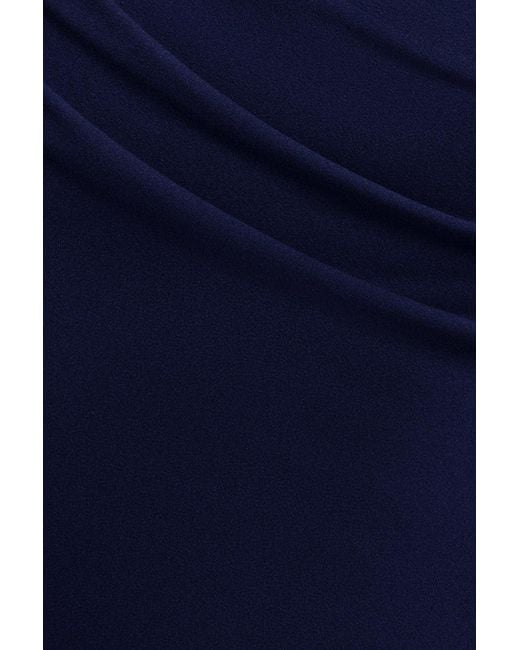 Goddiva Blue Puffy Satin Sleeve Scuba Maxi Dress