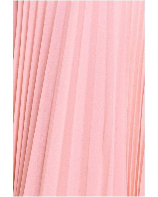 Goddiva Pink Cowl Neck Pleated A-Line Chiffon Midi Dress