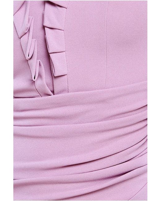 Goddiva Pink Off The Shoulder Frill Bodice Midi Dress