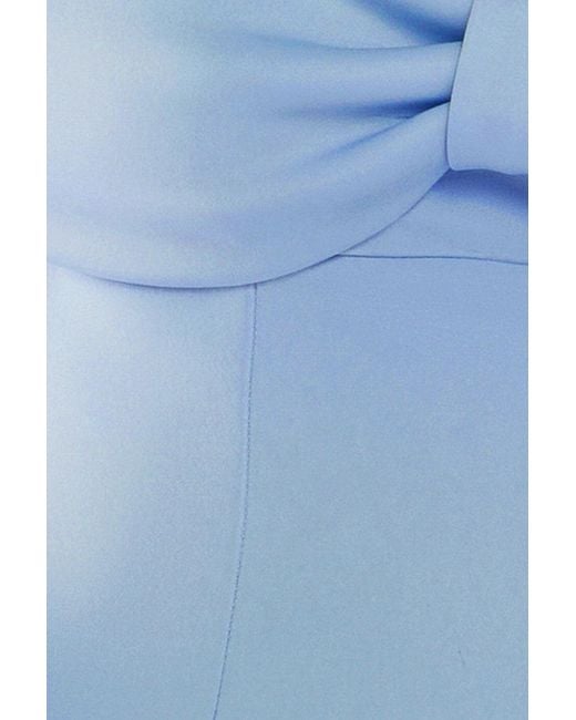 Goddiva Blue Bow Off The Shoulder A Line Midi Dress