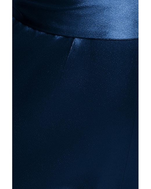 Goddiva Blue Satin Cowl Neck Romper