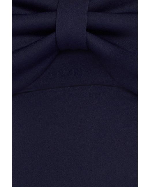Goddiva Blue Bow Off The Shoulder A Line Midi Dress