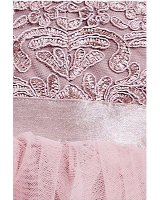 Goddiva Pink High Low Tulle Mini With Lace Bodice